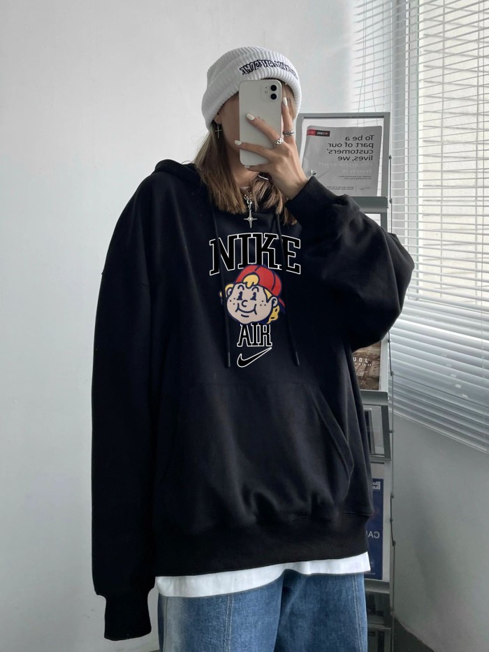 Nike High Quality Men and Women Fashion 100% Cotton Offset Little Boy Logo Hooded Round Neck Sweater with All Tags NKC-014