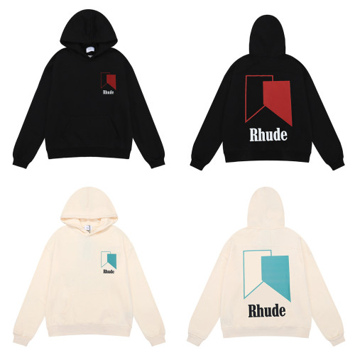 Rhude Fashion Loose 100% Cotton Thick Loose Casual Hooded Hoodie For Men and Women RHD-060