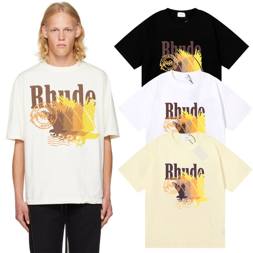 Rhude Fashion Loose 100% Cotton T-shirt For Men and Women RHD-069