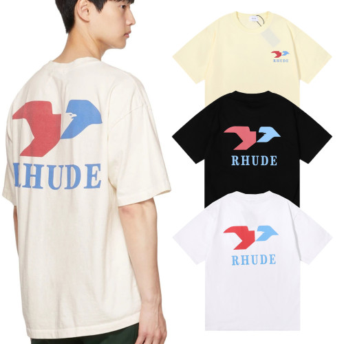 Rhude Fashion Loose 100% Cotton T-shirt For Men and Women RHD-054