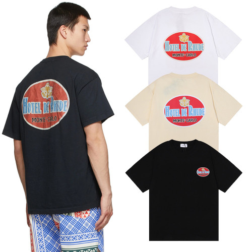 Rhude Fashion Loose 100% Cotton T-shirt For Men and Women RHD-066