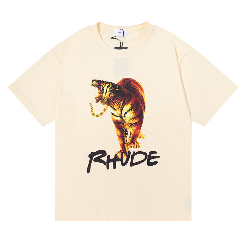 Rhude Fashion Loose 100% Cotton Tiger Design T-shirt For Men and Women RHD-072