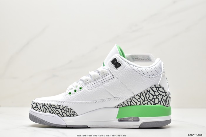 Company Level High Quality Nike Wmns Air Jordan 3 Retro Lucky Green  Super Soft Nappa Top Layer Lychee Grain Leather Splicing Fiber Leather Upper Material Insole Configuration Perfusion PU Cushioning Material Built-in Window-type Air Cushioning Air Cushion CK9646-136 Sneaker with Box HYAJ-032