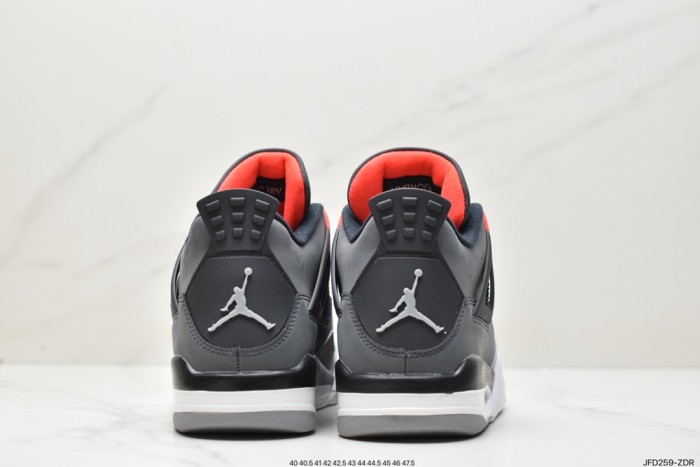 Company Level High Quality Nike WMNS Air Jordan 4 Retro Black/Greey/Red  Top Layer of Nubuck Leather Upper Material High Elastic PU Midsole DH6927-061 Sneaker with Box HYAJ-026