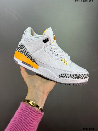 Company Level High Quality Nike Air Jordan 3 Retro  Laser Orange  Top Leather Sneaker with Box HYAJ-010