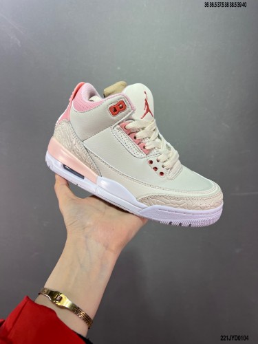 Company Level High Quality Nike Air Jordan 3 Retro  Cardinal Red  Lychee Leather For Upper Jumpman Logo CK9246 067 Sneaker For Women with Box HYAJ-062