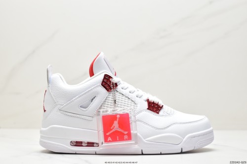 Company Level High Quality Nike Air Jordan 4 Retro OG Fire Red  Lychee Grain Leather Splicing Fiber Leather Upper Material Insole Configuration Perfusion PU Cushioning Material Built-in Window-type Air Cushioning Air Cushion CT8527-112 Sneaker with Box HYAJ-075
