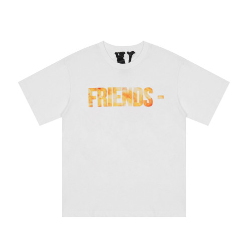 VLONE 95% Cotton Couple Yellow Flame Limited T-Shirt VT-059