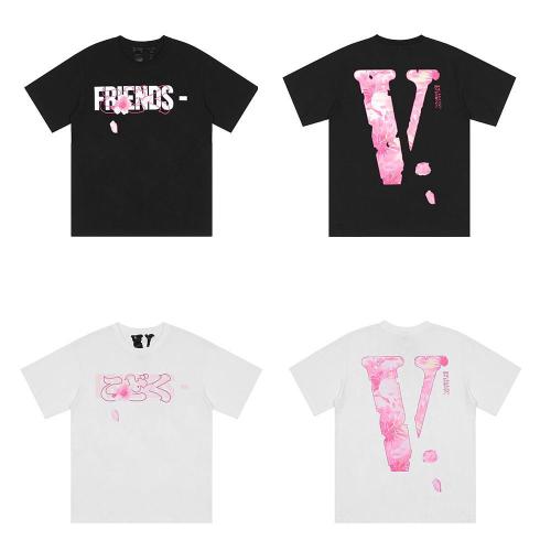 VLONE 80% Cotton Couple Pink Sakura Print T-Shirt VT-064