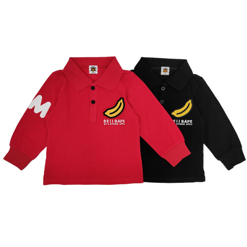 Kid's  BEII&BAPE 95% Cotton Banana Embroidered Polo Shirt (3~8 years) BPH-326