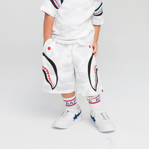 Kid's and Aparent BAPE 45% Cotton Shark Camouflage Luminous Mid Shorty (3~8 years) BPH-356