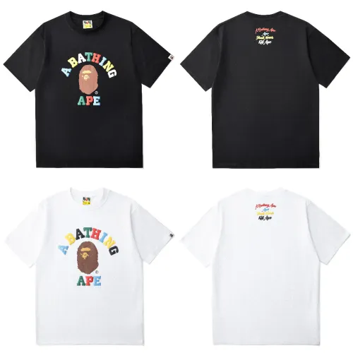 Adult Bape Fasion 95% Cotton Colorful Letter Ape T-shirt BPH-038