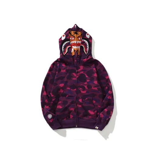 Adult Bape Fasion 95% Cotton Camouflage Tiger Shark Zipper Hoodied Hoodie BPH-061