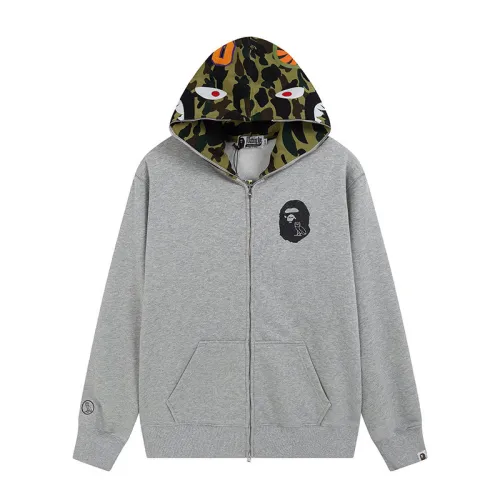 Adult Bape Fasion 95% Cotton Ape Camouflage Shark Hat Zipper Hooded Hoodie BPH-039
