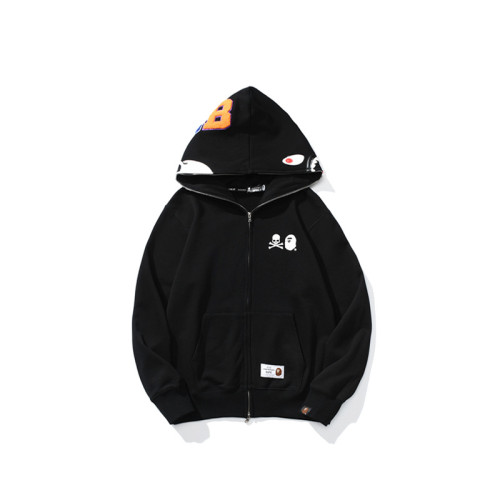 Adult Bape Fasion 95% Cotton Skull Shark Zipper Hoodied Hoodie BPH-069