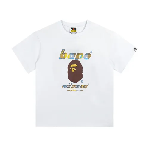 Adult Bape Fasion 230g 95% Cotton Gradient Letter  Ape T-shirt BPH-052
