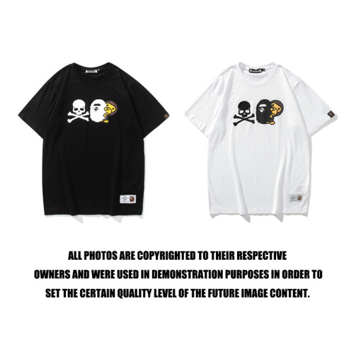 Adult Bape Fasion 95% Cotton XO Skull and Monkey Ape T-shirt BPH-130