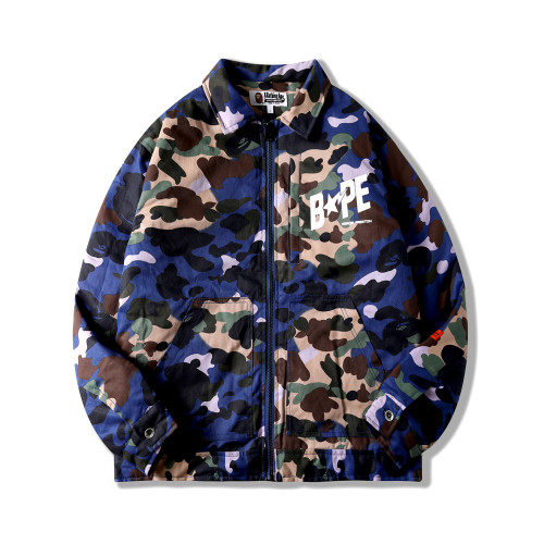 Adult Bape Fasion 95% Polyester Zipped Camouflage Lapel Cardigan Jacket BPH-128