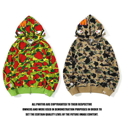 Adult Bape Fasion 95% Cotton Camouflage Shark Hoodied Hoodie BPH-169