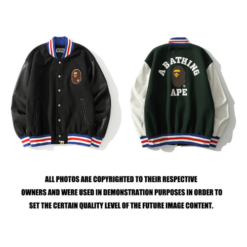 Audlt BAPE 95% Cotton + Polyester Inner Paneled Baseball Jacket BPH-216