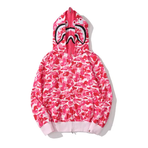 Adult Bape Fasion 95% Cotton Double Layer Shark+ Camouflage Shark Zipper Hoodied Hoodie BPH-156