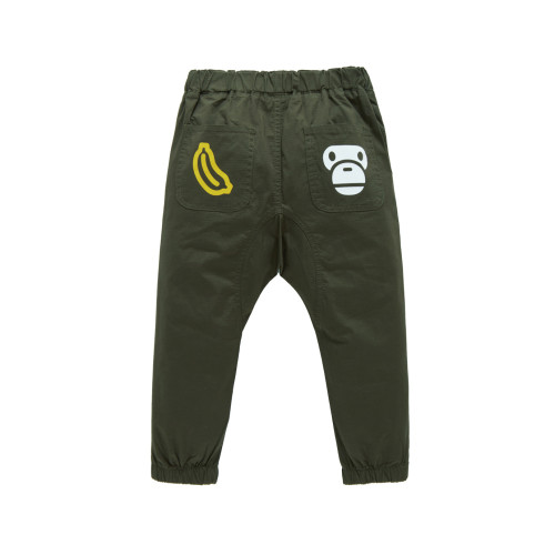 Kid's BAPE 98% Cotton Army Green Cute Smiley Face T-shirt (3~8 years) BPH-297