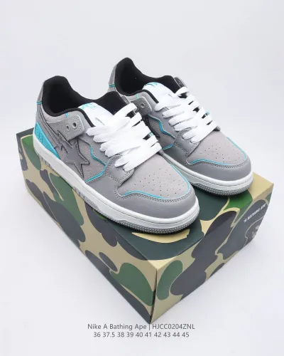 Company Level High Quality Bape Joint Nike Air Force 1'07 Low Color Block Lace-up Calfskin with Rubber Sole Sneaker with Box BPS-011