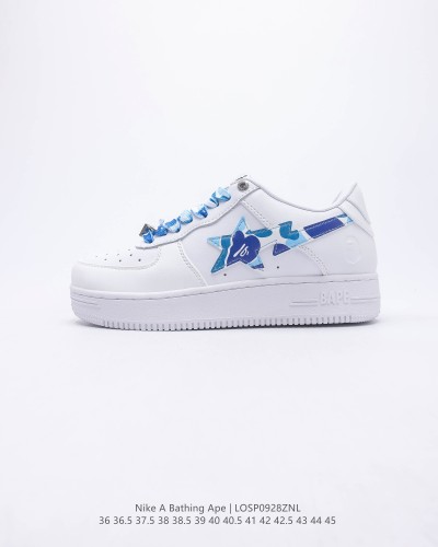 Company Level High Quality BAPE Joint Nike Air Force 1 Sta Low Sea Glass Insole Built-in Full Palm Air Cushion Sneaker with Box BPS-049