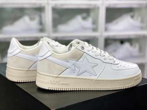 Original Grade Top Quality BAPE Sta Low Soft Calf Split and Suede Upper Material External Thick Wear-resistant Rubber Outsole 1H7-3191-913 Sneaker with Box BPS-081