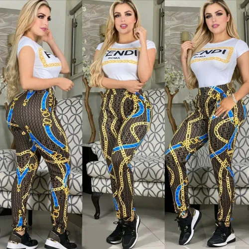 Women Summer Casual Short-Sleeved Top And Trouser Suit WS-225