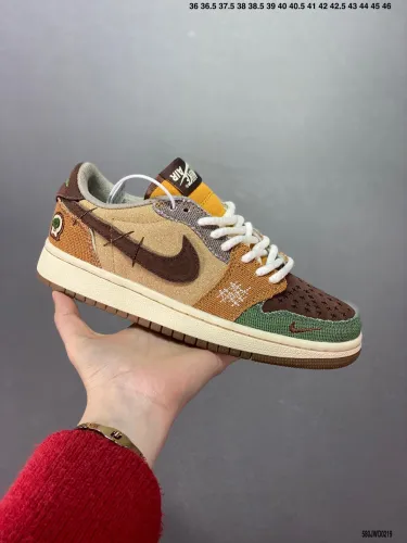 Company Level High Quality NBA Mr.Zion Williamson Joint Nike Air Jordan 1 Low OG  Voodoo  Suede Combined with Thick Composite Linen Upper Material + Built-in Real Sole Air Cushion DZ7292-200 Sneaker with Box HYAJ-274