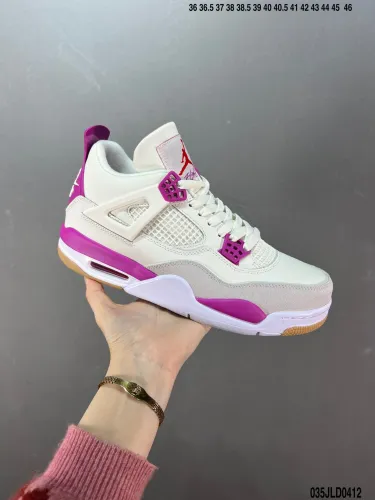 Company Level High Quality Nike Air Jordan 4 Retro OG  Fire Red  Lychee Grain Calf Leather Upper Material PU Built-in Window-type Air Cushioning Air Cushion DR5415-103 Sneaker with Box HYAJ-290