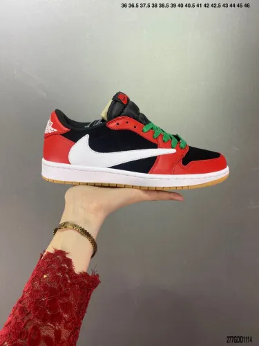 Company Level High Quality Travis Scott Joint Nike Air Jordan 1 Low TS Lightning Barb 553560-001 Sneaker with Box HYAJ-311