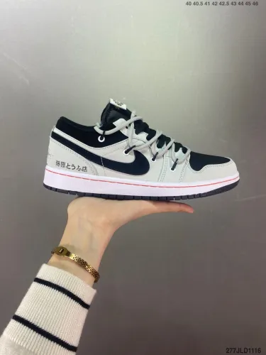 Company Level High Quality Nike Air Jordan 1 Low  YBlack Toe  Soft Top Layer Leather Combined Fiber Calf Leather Upper Material + Air Sole 553558-612 Sneaker with Box HYAJ-305
