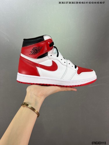 Company Level High Quality Nike Air Jordan 1 High Retro OG  Banned  555088-702 Sneaker with Box HYAJ-336