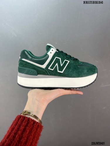Company Level High Quality New Balance 574ZAG Thick Sole Heightening Series ENCAP Cushioning Midsole U574EVW Retro Sneaker with Box HYNB-028