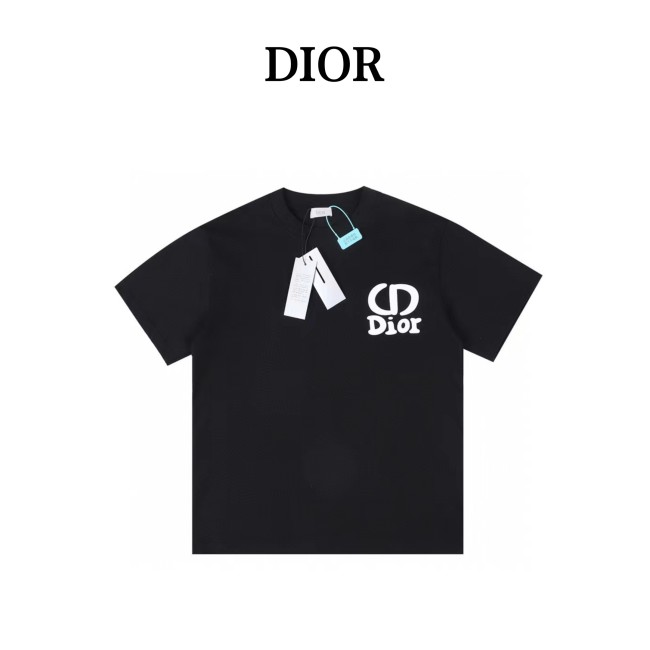 High Quality Dior 100% Cotton CD Dior Print Logo T-shirt for Women and Men with Original OPP Package and Tags DRTS-007