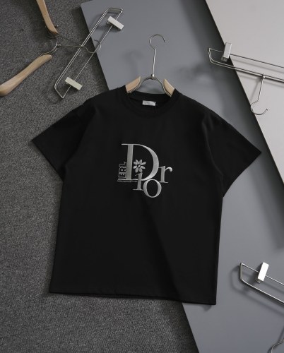 Top Quality Dior 280g 100% Cotton Embroidery Logo T-shirt for Women and Men with Original OPP Package and Tags DRTS-021
