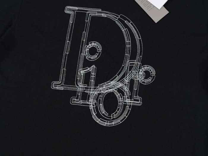 High Quality Dior 240g 100% Cotton Embroidery Logo T-shirt for Women and Men with Original OPP Package and Tags DRTS-050