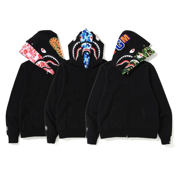 Top Quality Adult Bape Fasion 90% Cotton Camouflage Shark Fashion Hoodie BPH-310