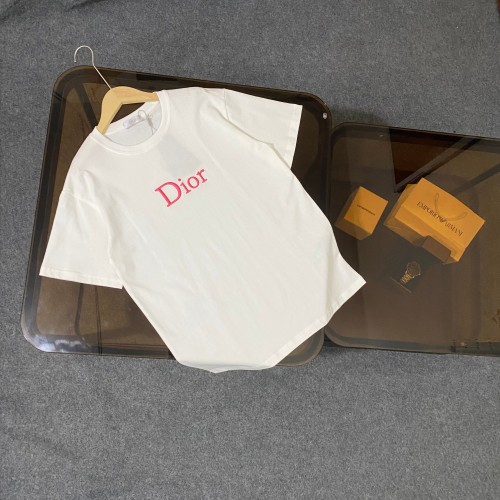 High Quality Dior 240g 100% Cotton Embroidery Logo Oversize T-shirt for Women and Men with Original OPP Package and Tags DRTS-080