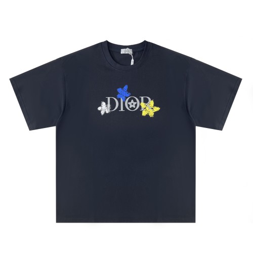 High Quality Dior 250g 100% Cotton Print Logo T-shirt for Women and Men with Original OPP Package and Tags DRTS-090