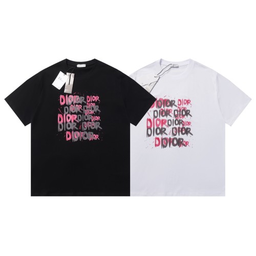 High Quality Dior 280g 100% Cotton Painted Logo T-shirt for Women and Men with Original OPP Package and Tags DRTS-087
