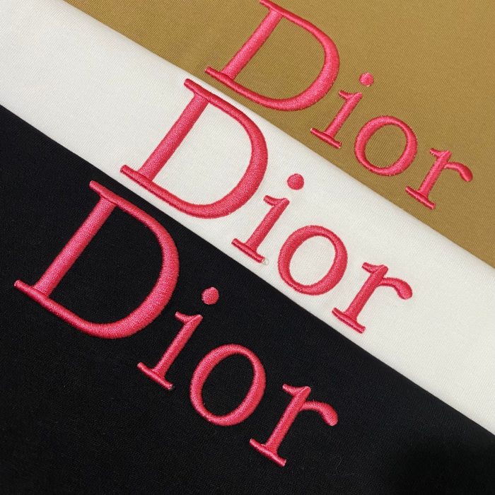 High Quality Dior 240g 100% Cotton Embroidery Logo Oversize T-shirt for Women and Men with Original OPP Package and Tags DRTS-080