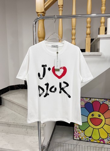 High Quality Dior 260g 100% Cotton Print Logo Oversize T-shirt for Women and Men with Original OPP Package and Tags DRTS-095