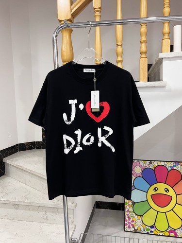 High Quality Dior 260g 100% Cotton Print Logo Oversize T-shirt for Women and Men with Original OPP Package and Tags DRTS-095