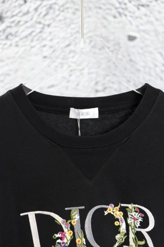 High Quality Dior 230g 100% Cotton Embroidery Logo T-shirt for Women and Men with Original OPP Package and Tags DRTS-099