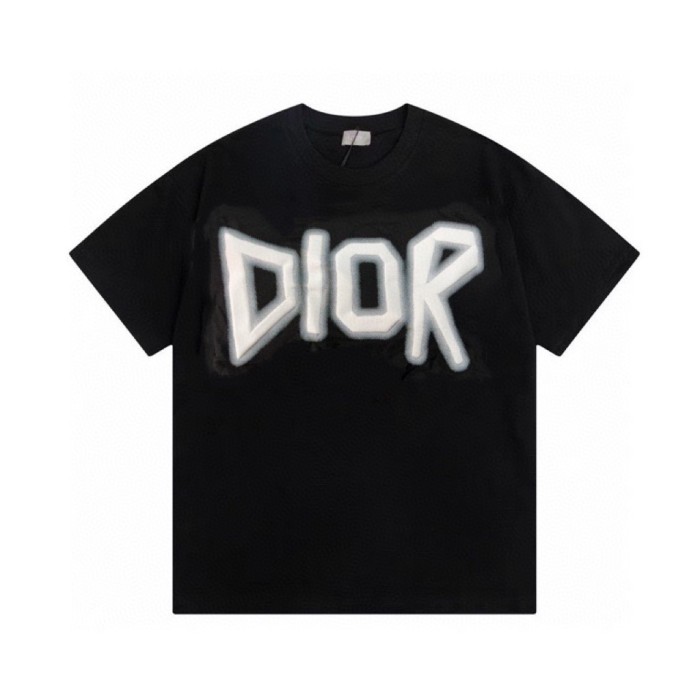 Top Quality Dior 250g 100% Cotton Ink Jet Logo Oversize T-shirt for Women and Men with Original OPP Package and Tags DRTS-084