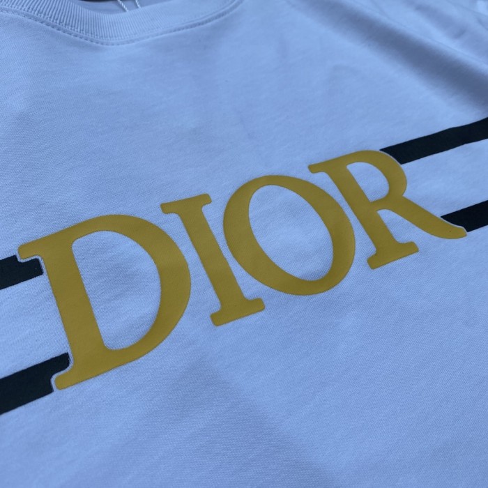 Top Quality Dior 230g 100% Cotton Print Logo T-shirt for Women and Men with Original OPP Package and Tags DRTS-086