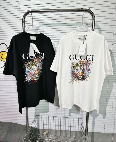High Quality Gucci 200g 100% Cotton Print Logo T-shirt for Women and Men with Original OPP Package and Tags GCTS-085